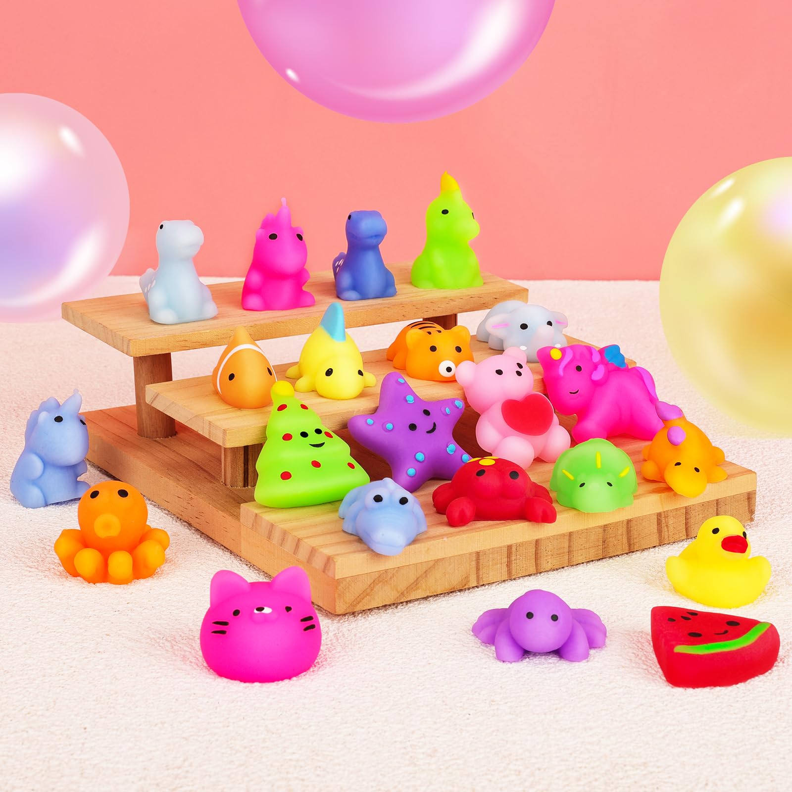 40 Pack Mochi Squishy Toys for Kids - Soft Stress Relief Fidget Toys, Party Favors, Classroom Prizes & Easter Basket Stuffers - Perfect for Sensory Play, Anxiety Relief and Fun Party Gifts