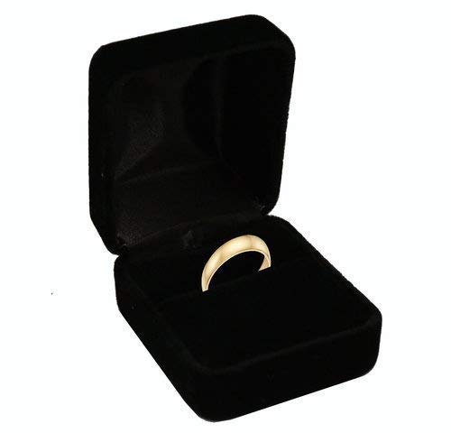 Geff House Velvet Ring Box for Engagement Wedding - Black Jewelry Gift Box with Soft Lining, Perfect for Proposals, Anniversaries & Special Occasions