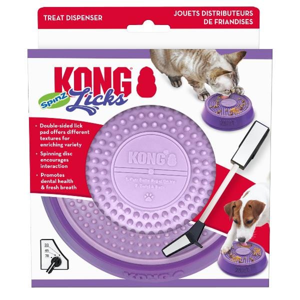KONG Licks Spinz Interactive Cat Toy - Fun & Engaging Spinning Pet Toy for Indoor Play, Exercise & Mental Stimulation for Cats