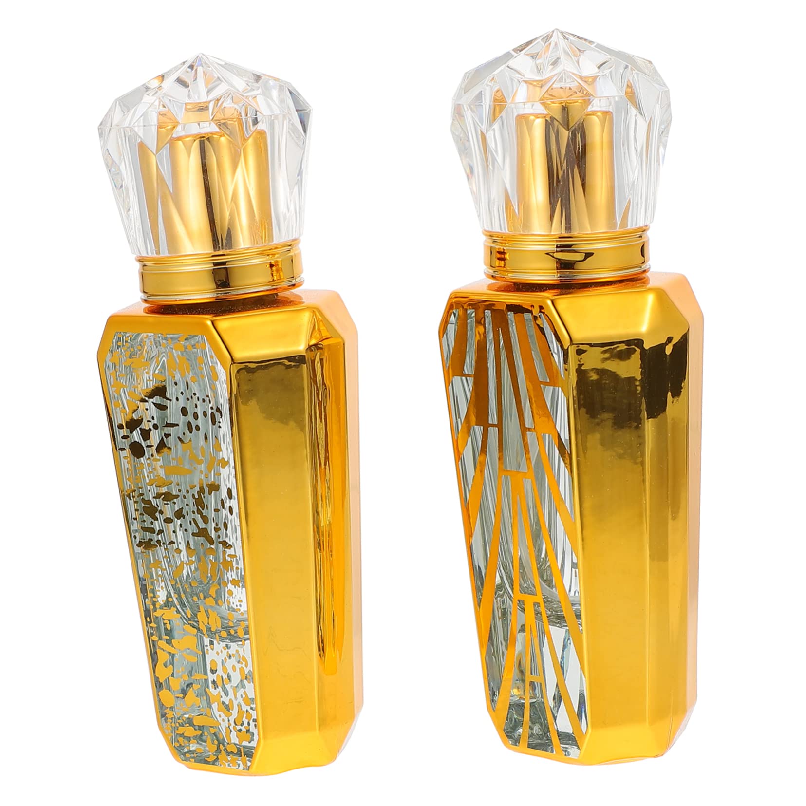 Minkissy 2-Pack Golden Perfume Spray Bottles - Travel Size Refillable Oil Dispenser & Lotion Bottles for Fragrance, Essential Oils, and Skincare - Perfect for Travel, Gym, and On-the-Go Use