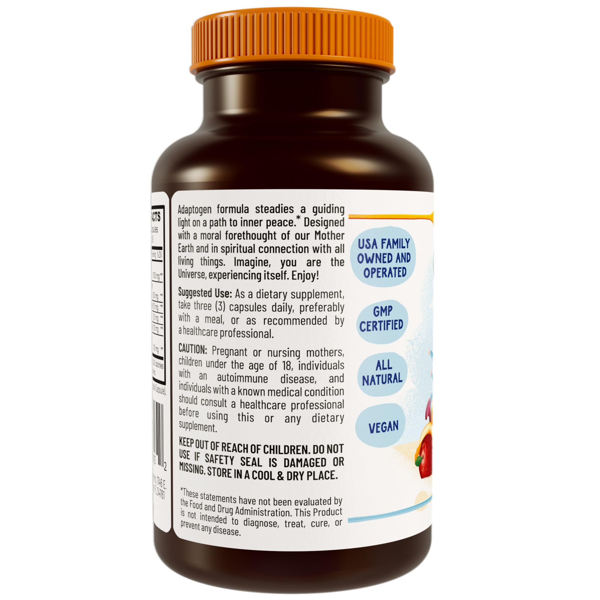 Stress Relief & Mood Support Supplement - Organic Ashwagandha Root with Lion's Mane Mushroom - Natural Energy Booster for Focus & Wellness - Vegan Capsules for Daily Stress Management & Cognitive Function