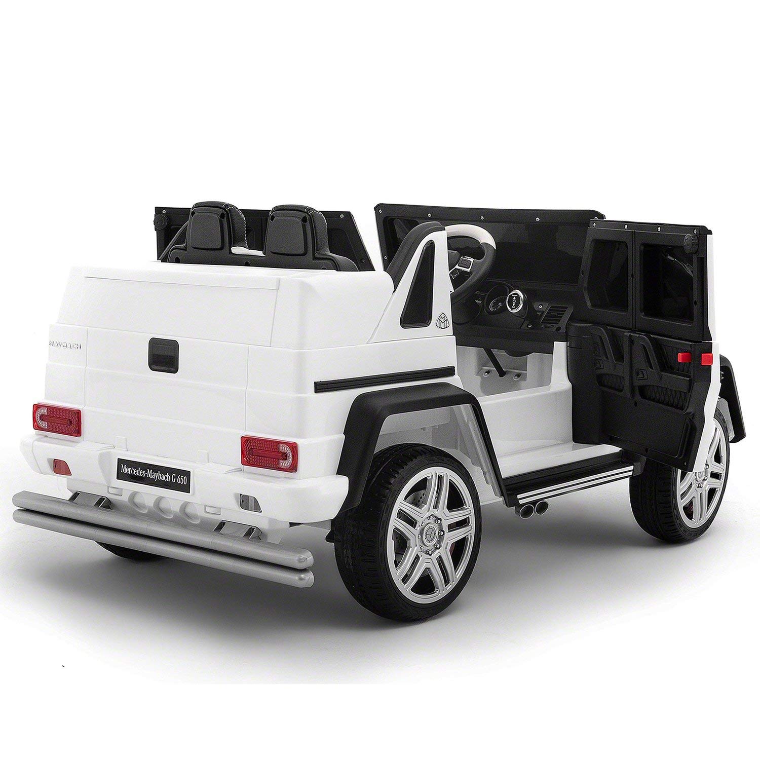 2021 Maybach Licensed 12V Battery Powered Ride-On Toy Car for Kids with MP3 Player, Parental Remote Control & Premium Leather Seat (White) - Perfect for Birthday Gifts, Outdoor Play & Pretend Driving Fun