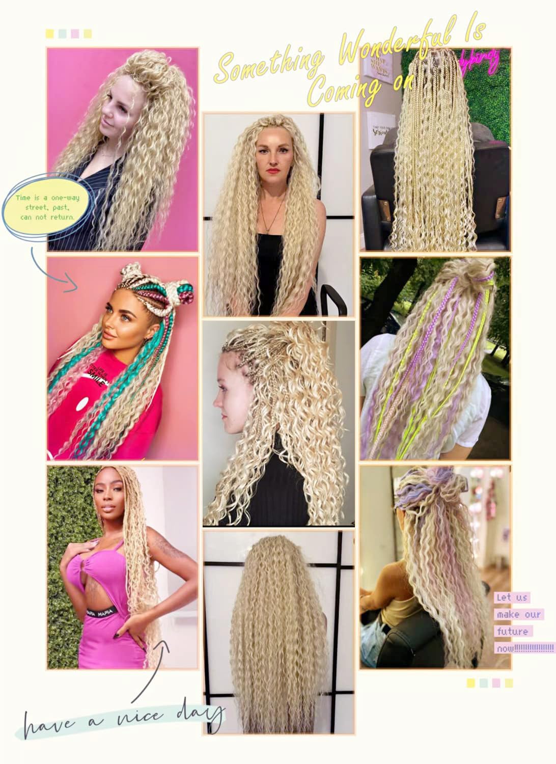 613 Blonde Ocean Wave Crochet Hair Extensions 30 Inch 6 Packs - Synthetic Curly Braiding Hair for Women | Perfect for Protective Styles, Weaves & Boho Looks