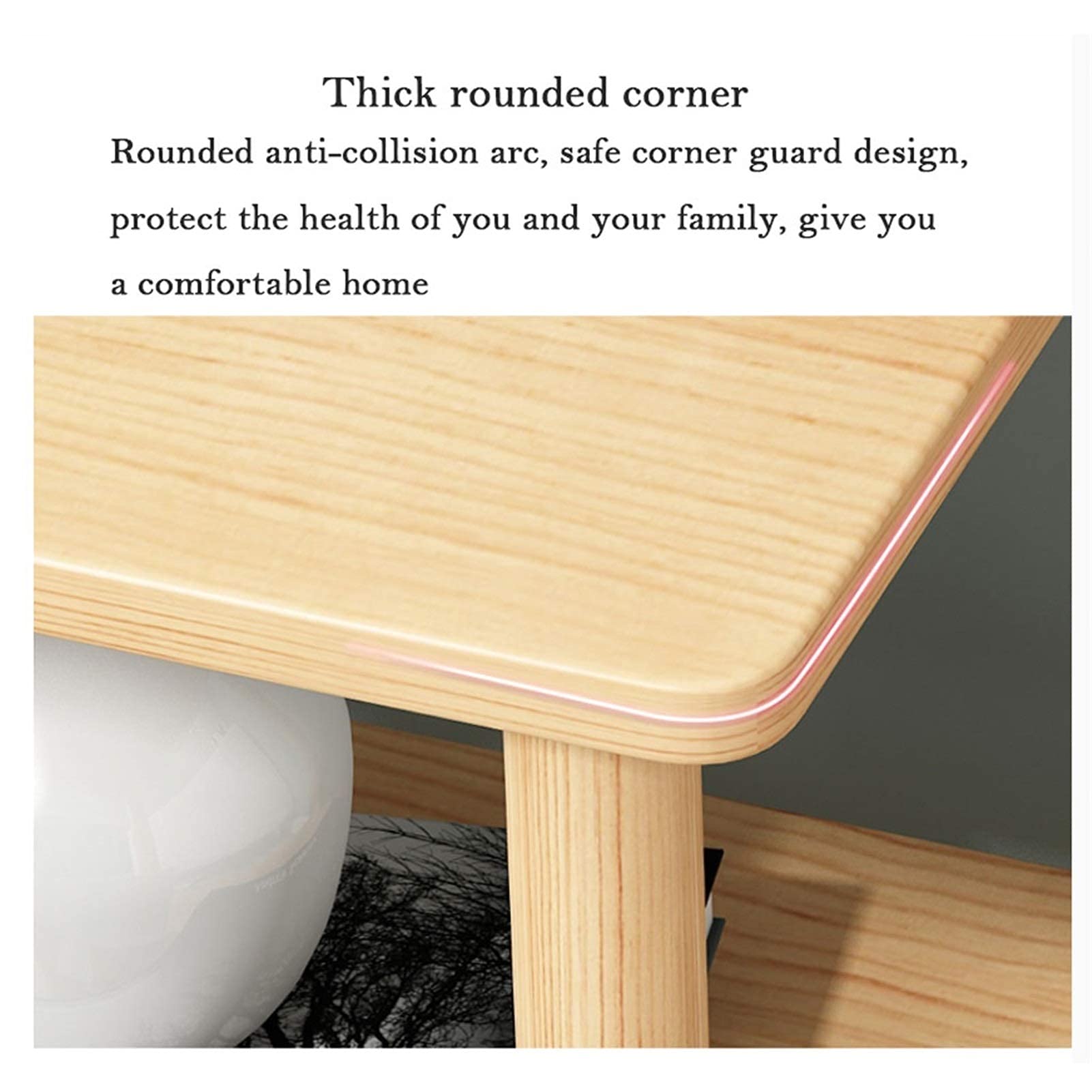 Modern Wooden Rectangular Coffee Table - End Table, Bedside Table & Side Table for Living Room, Bedroom & Home Decor | Sturdy & Stylish Furniture for Small Spaces