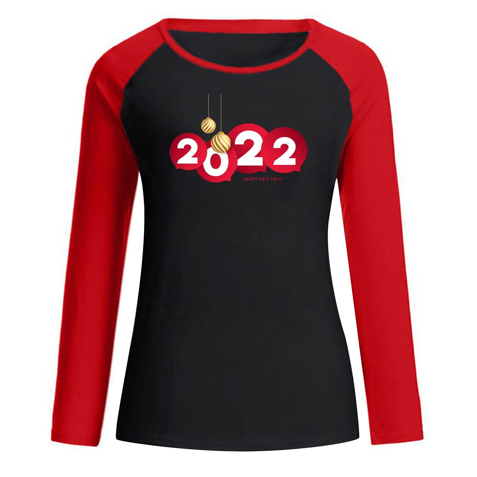 2022 Women's Long Sleeve Christmas Print T-Shirt - Plus Size Fall Blouse & Sweatshirt for Women | Holiday Party, Casual Wear & Seasonal Outfits