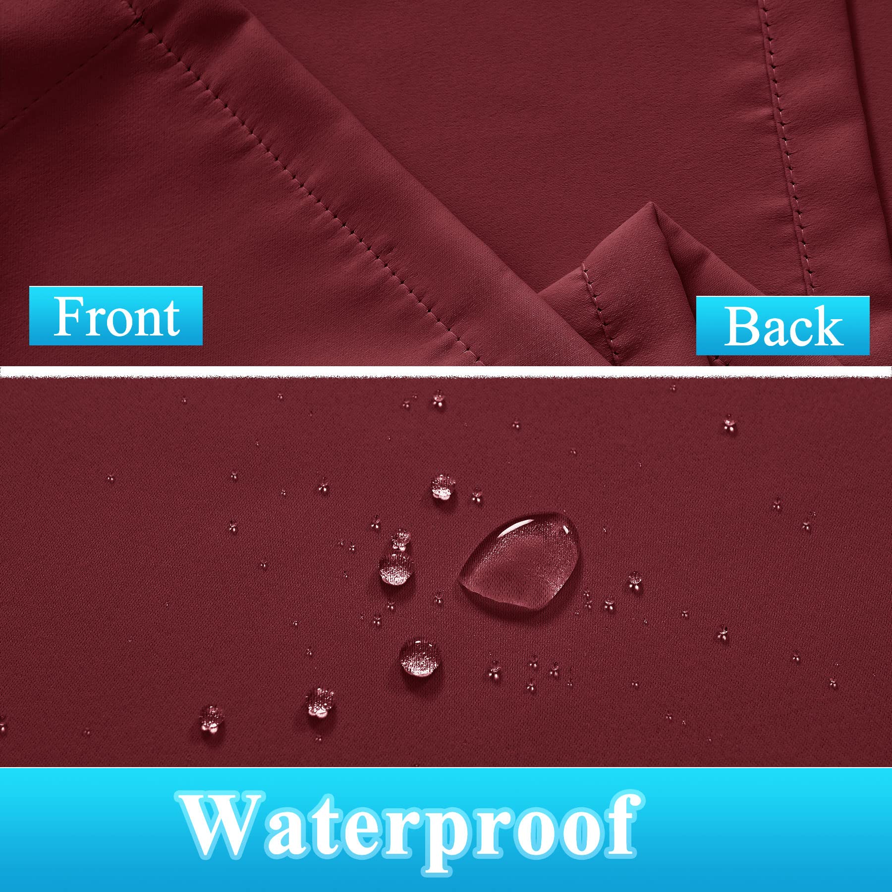 Frelement Extra Wide Windproof Outdoor Curtains for Privacy Protection - Rustproof Grommet Indoor/Outdoor Drapes for Gazebo, Pergola, Patio (Red, 120W x 96L, 1 Panel) - Perfect for Backyard, Deck & Sunroom