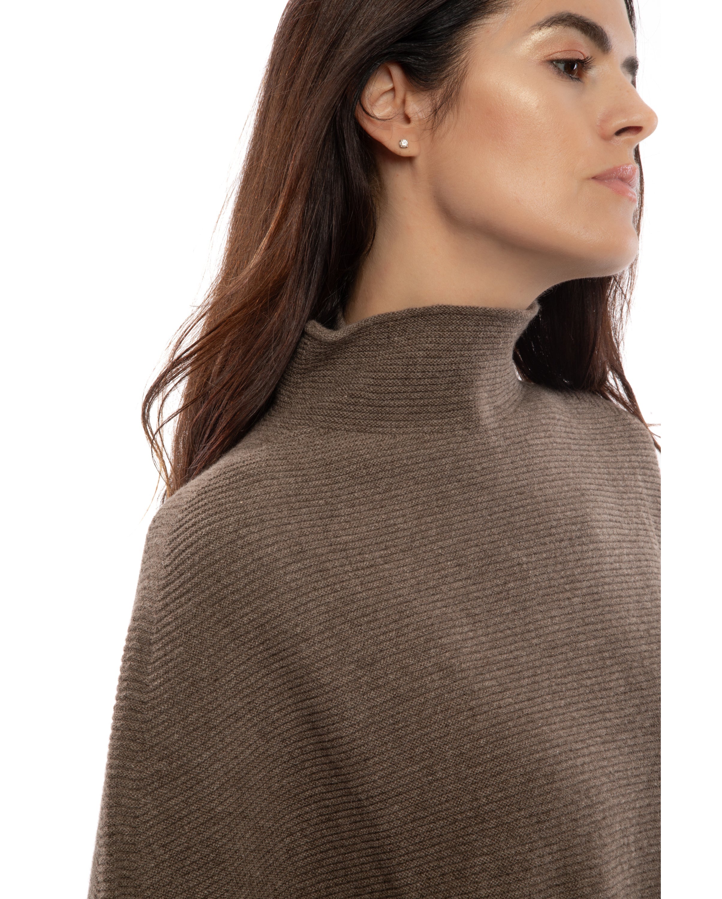Luxury Women's Pure Cashmere Funnel Neck Poncho - Soft Winter Shawl Wrap, Warm & Cozy Black Cashmere Cape for Fall & Winter Fashion, Perfect for Office, Travel & Outdoor Activities