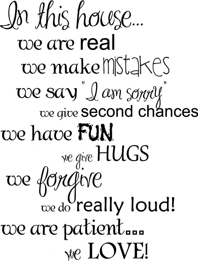 in This House Vinyl Wall Decal - Large Family Quote Sticker, Maroon Home Decor for Living Room, Nursery & Bedroom