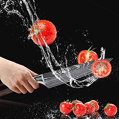 Professional 8-Piece Japanese Chef Knife Set - 3.5 to 8 Inch Ultra Sharp 440A Stainless Steel Kitchen Knives with Sheaths - Perfect for Home Chefs, Cooking Enthusiasts & Culinary Professionals - Ideal for Slicing, Dicing, Chopping & Food Preparation