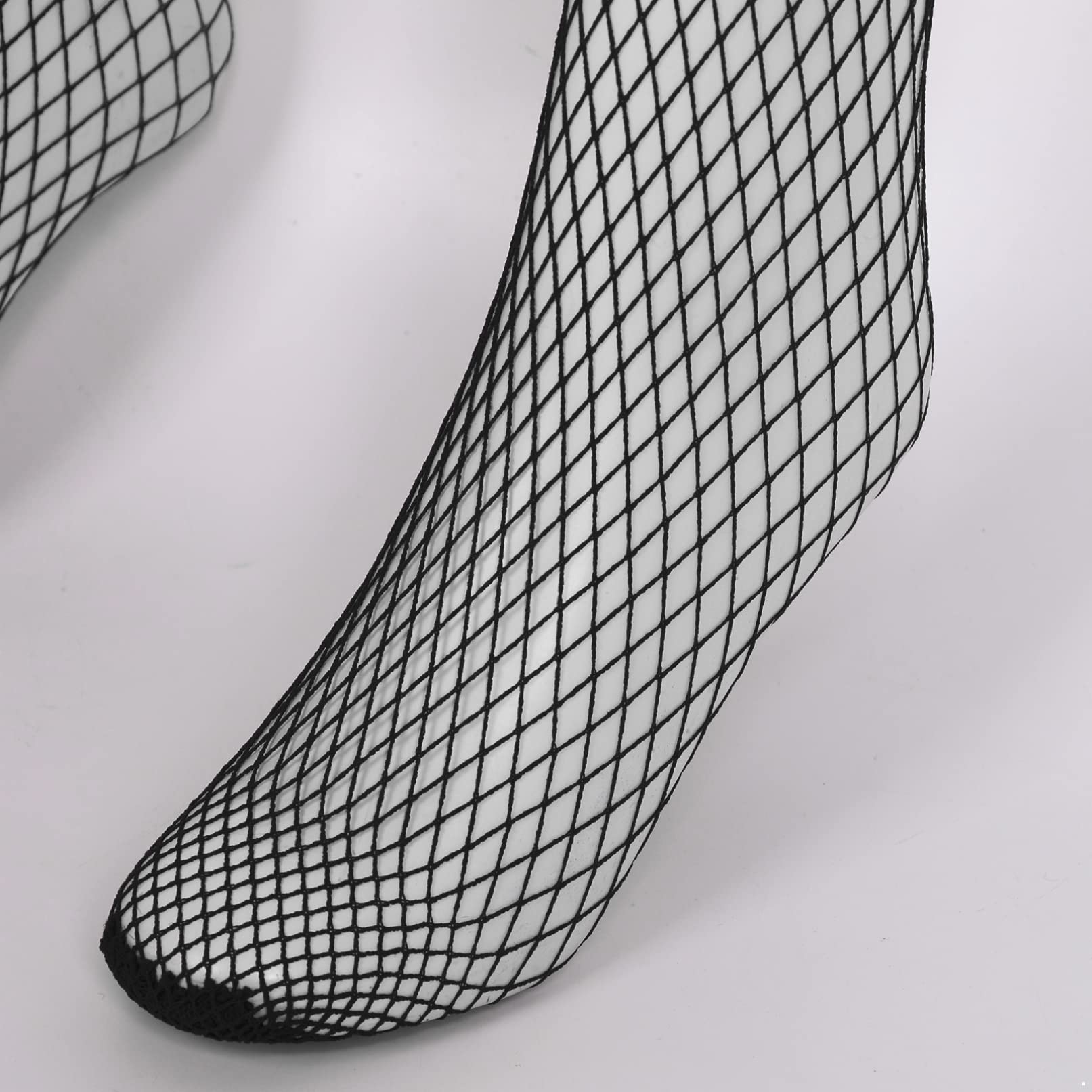 Women's Knee High Fishnet Tights - Stretchy Closed Toe Stockings & Pantyhose for Dresses, Cosplay, and Night Out Outfits