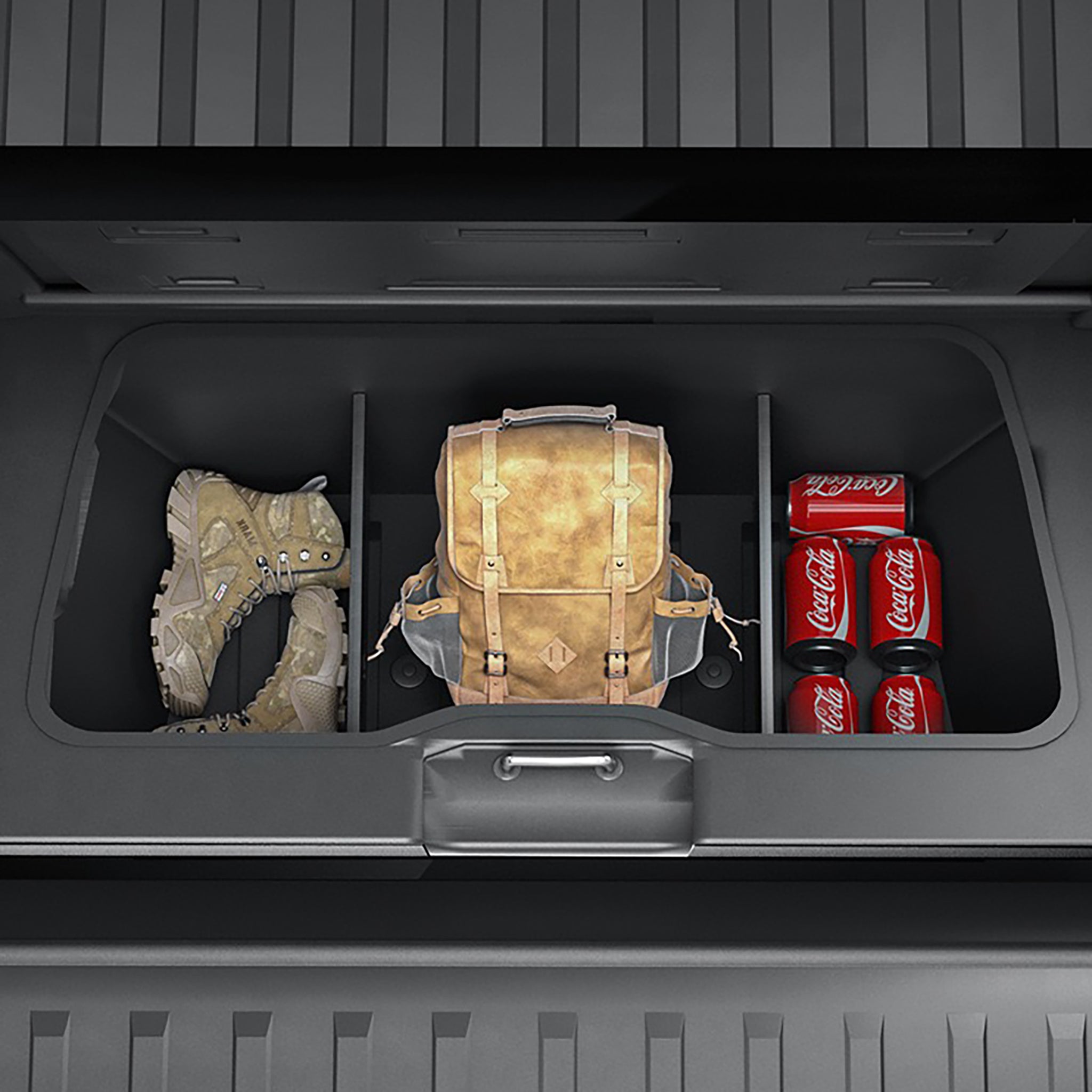 Custom Gear Locker Subtrunk Dividers for Tesla Cybertruck 2024 - Durable Storage Organizer for Camping, Road Trips & Outdoor Adventures