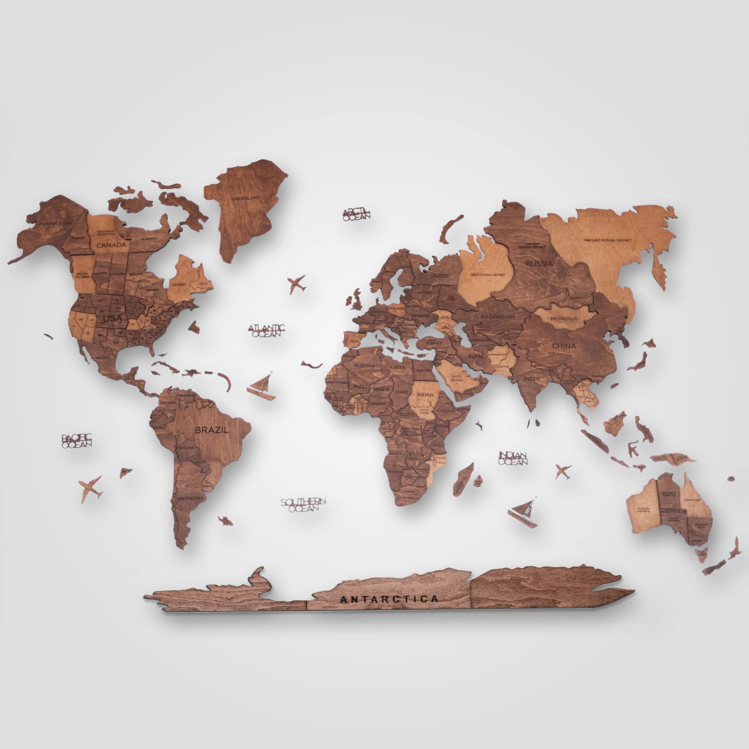 3D Wooden World Map Wall Art - Large Oak Wood Home Decor for Living Room, Office, Bedroom | Unique Travel Gift & Stylish 3D Wall Decor for Home & Office Spaces