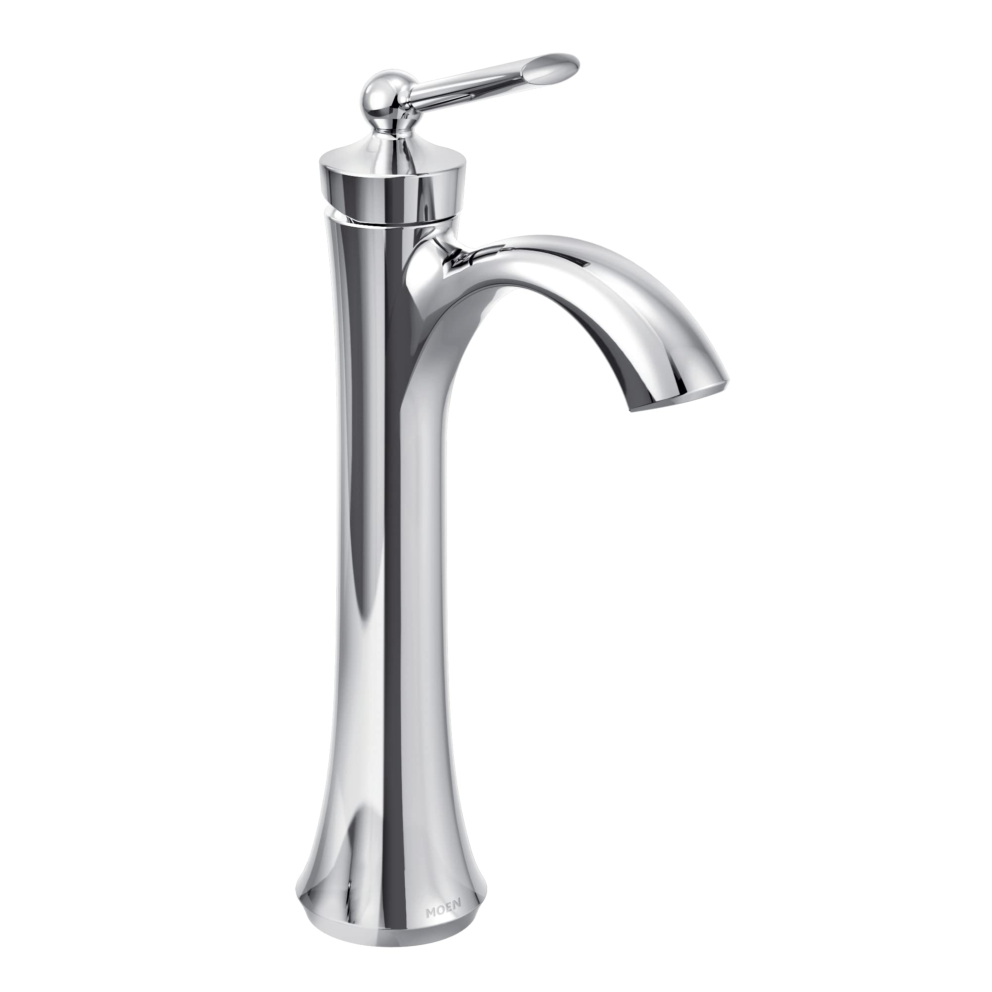 Moen Wynford Chrome One-Handle High Arc Vessel Sink Bathroom Faucet - 4507 - Modern Waterfall Spout for Bathroom Vanity Sink, Perfect for Contemporary Home & Hotel Decor