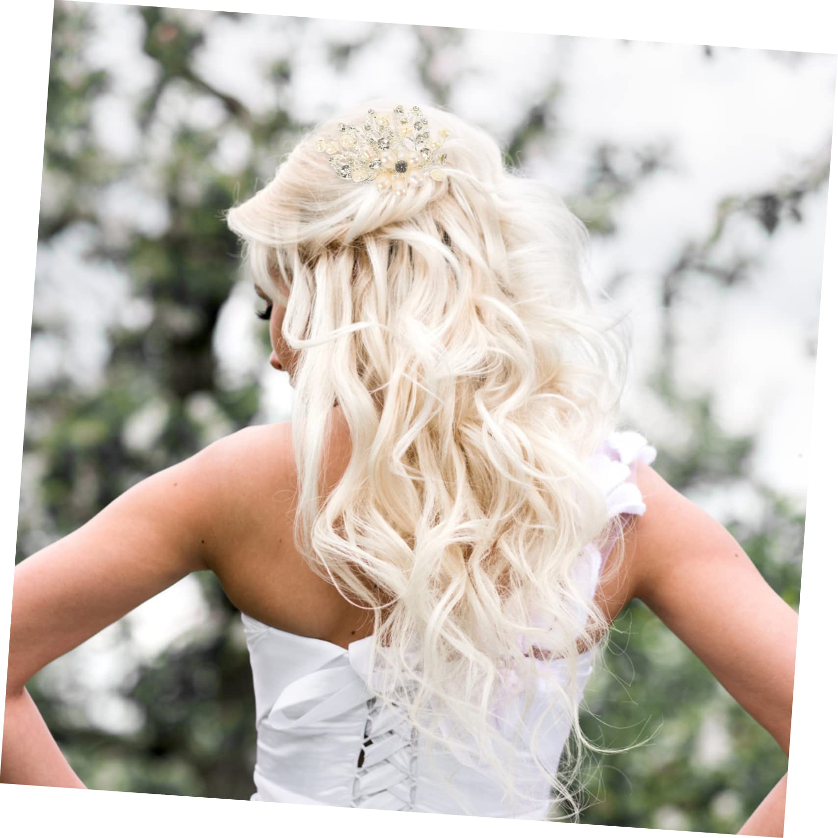 Elegant Pearl Rhinestone Hair Comb for Brides - Wedding & Party Accessory