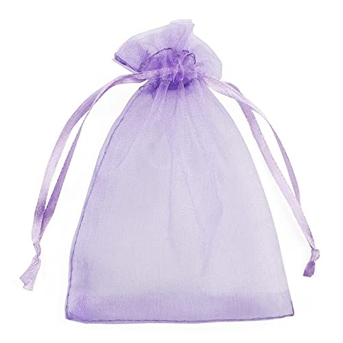 Colorful Organza Gift Bags - 9cm & 12cm Pack of 100 for Party Favors, Wedding, Baby Shower & Housekeeping Organization
