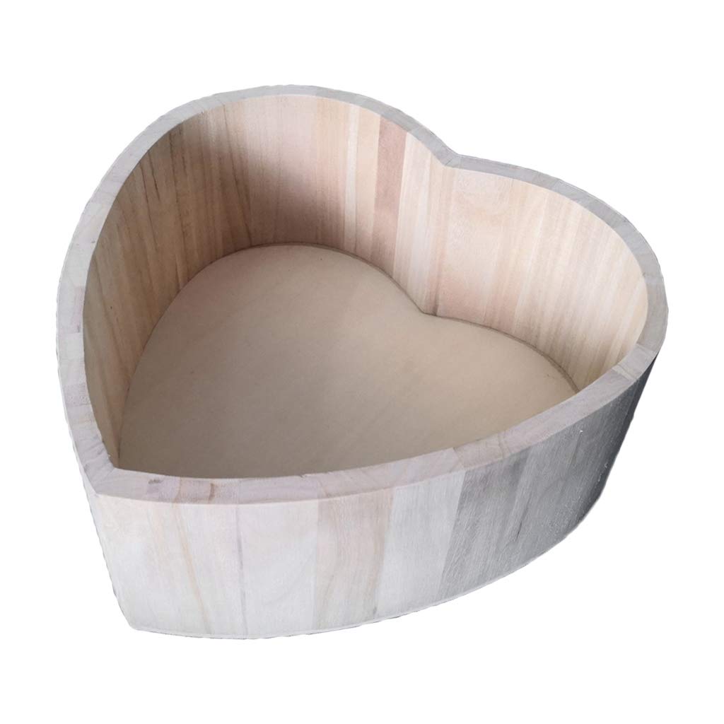 Youngy Wooden Heart Shape Box - Baby Photography Props for Newborns & Infants | Perfect for Photo Posing, First Birthday, Christening & Family Keepsake - Coffee Color