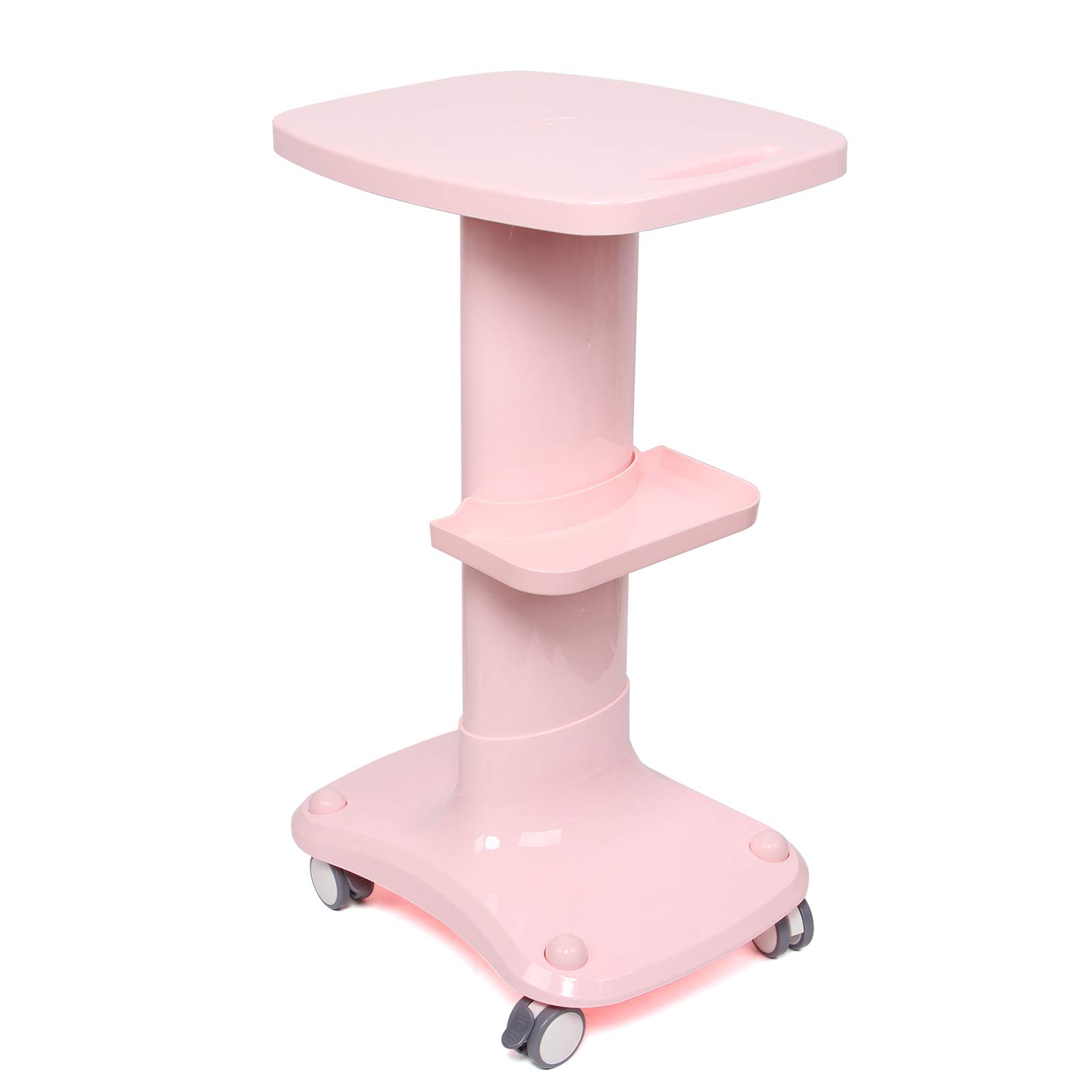Professional Salon Trolley Stand with Wheels - Portable Beauty Hair Salon Instrument Cart, Tattoo Roller Tray & Holder - Style 10 Pink for Salon, Spa, Home & Mobile Beauty Services
