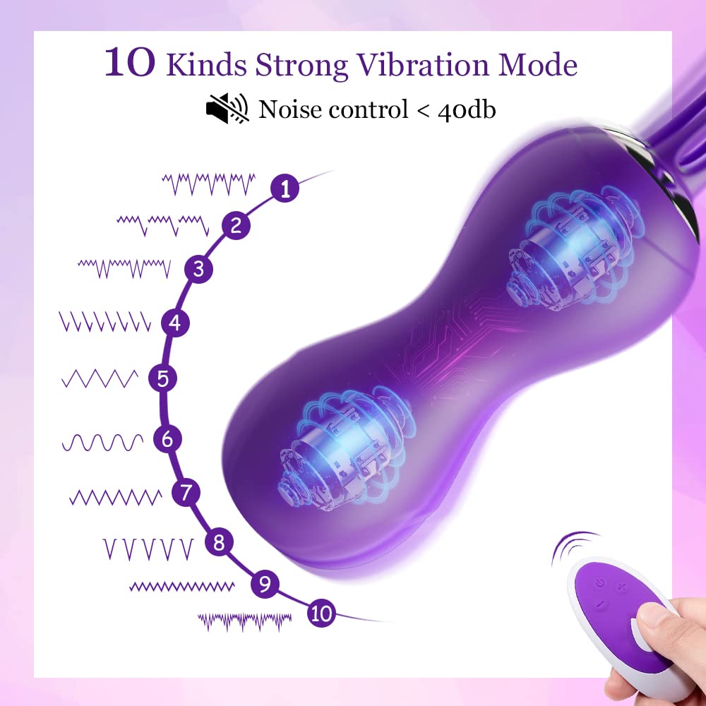 10-Speed Remote Control Vibrating Egg Ball - Rechargeable Mini Vibrator for Vaginal & Anal Stimulation - Discreet Adult Sex Toy for Couples Play, Public Fun & Solo Pleasure