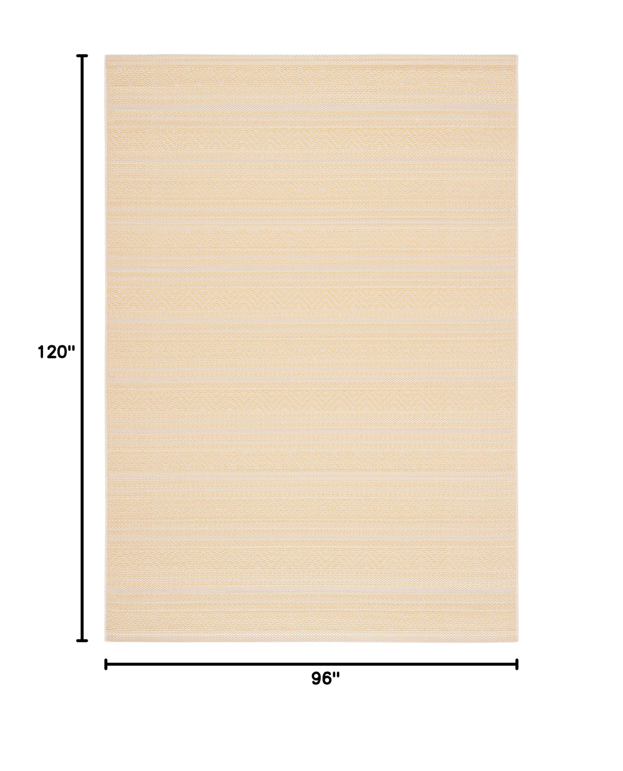 SAFAVIEH Courtyard Collection 8' x 10' Beige/Gold Area Rug - Indoor/Outdoor Waterproof, Easy to Clean - Perfect for Patio, Backyard, Mudroom & High-Traffic Areas