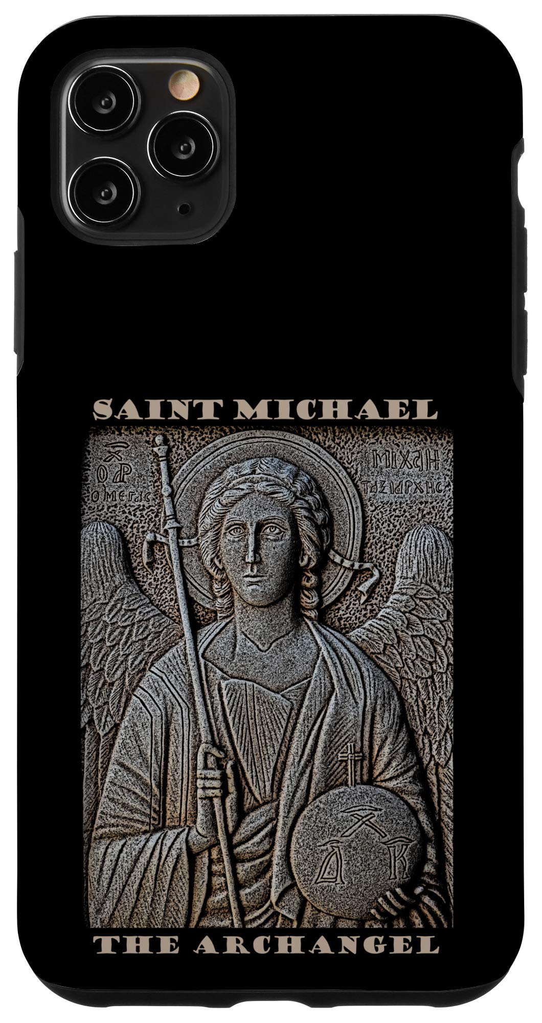 iPhone 11 Pro Max Case with St. Michael The Archangel Vintage Catholic Saint Design - Religious Protection for Daily Use & Gift Giving