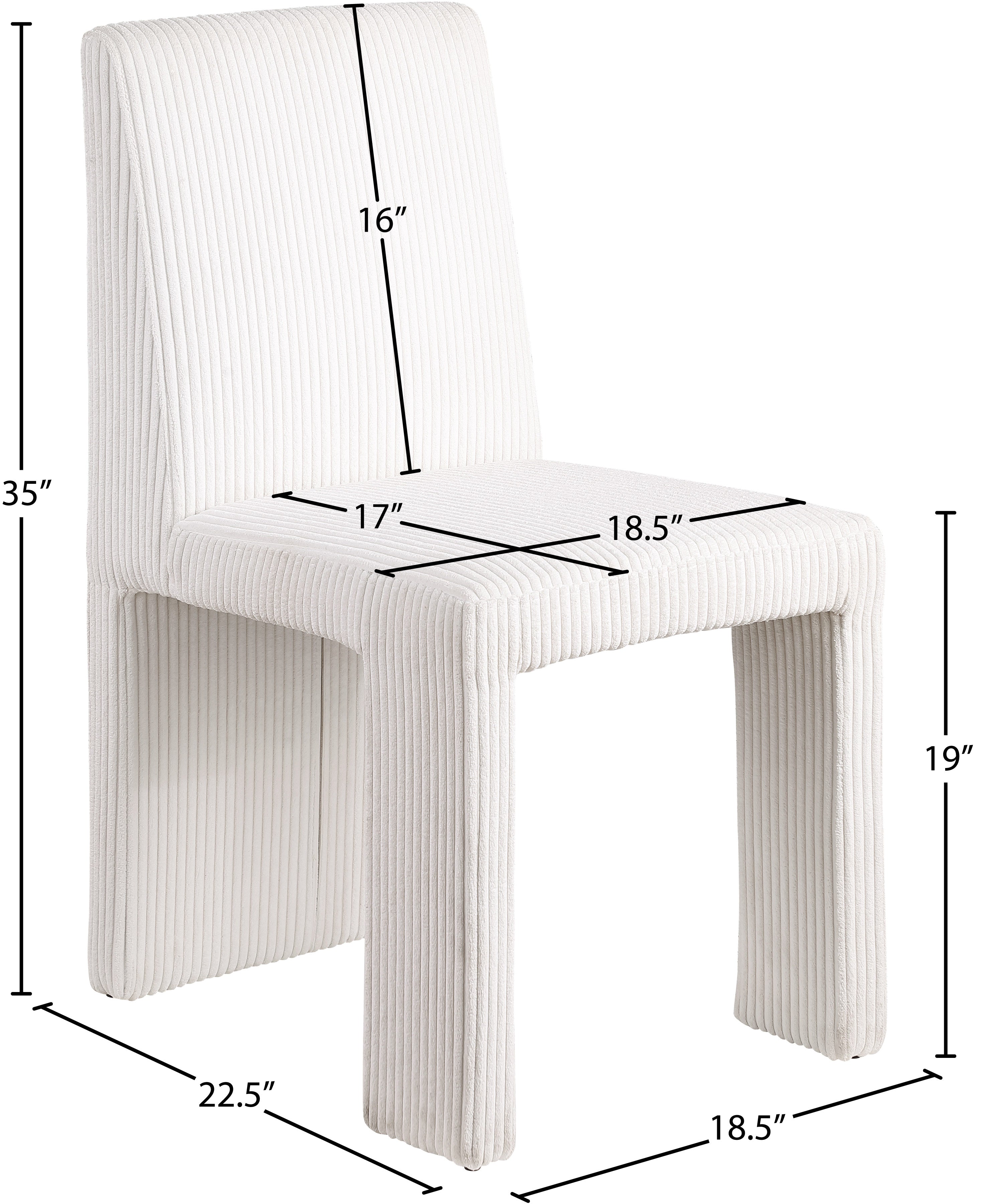 Premium Benson Microsuede Corduroy Fabric Dining Chair - Comfortable Modern Upholstered Seat for Kitchen, Dining Room & Office - Home & Commercial Use