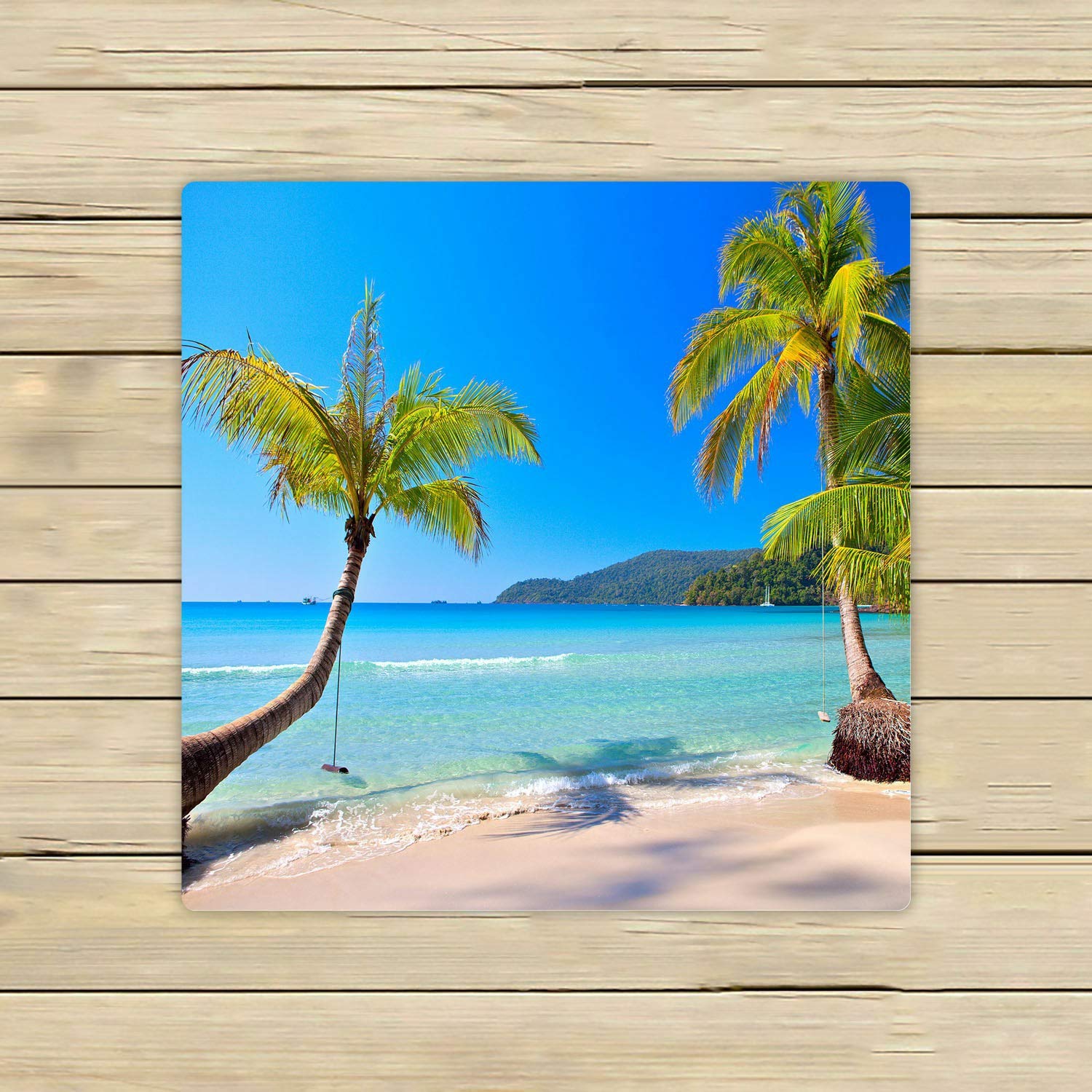 Sunny Tropical Beach Bath Towels - Soft & Absorbent 13x13 Inch Blue Sky Beach Towels for Pool, Shower, Travel & Outdoor Use - Quick Dry Home & Vacation Essentials