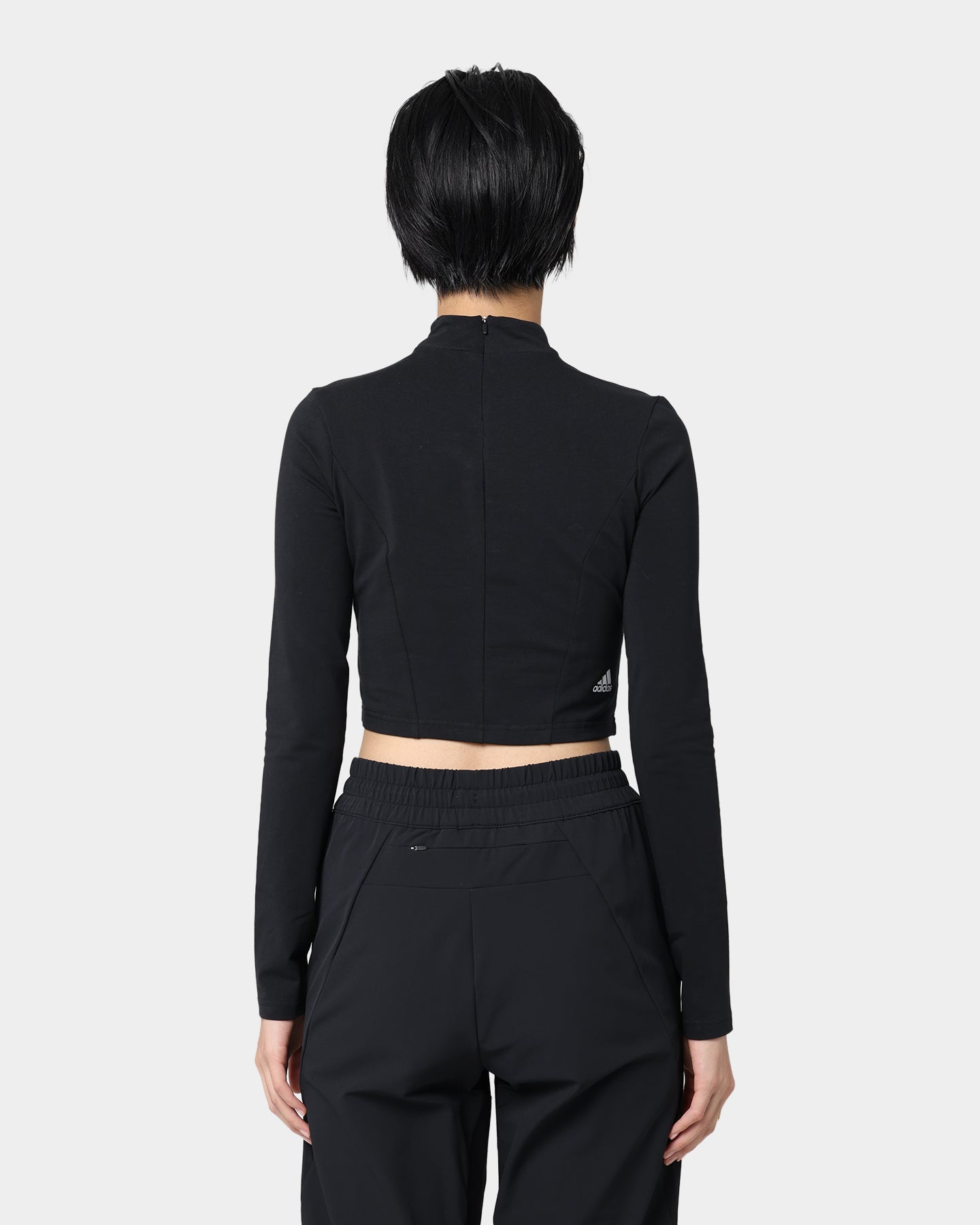 Adidas Women's Swarovski Crystal Embellished Long Sleeve T-Shirt - Black Athletic Top for Workout & Casual Wear