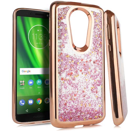 Motorola Moto E5 Plus Rose Gold Glitter Case for Everyday Protection