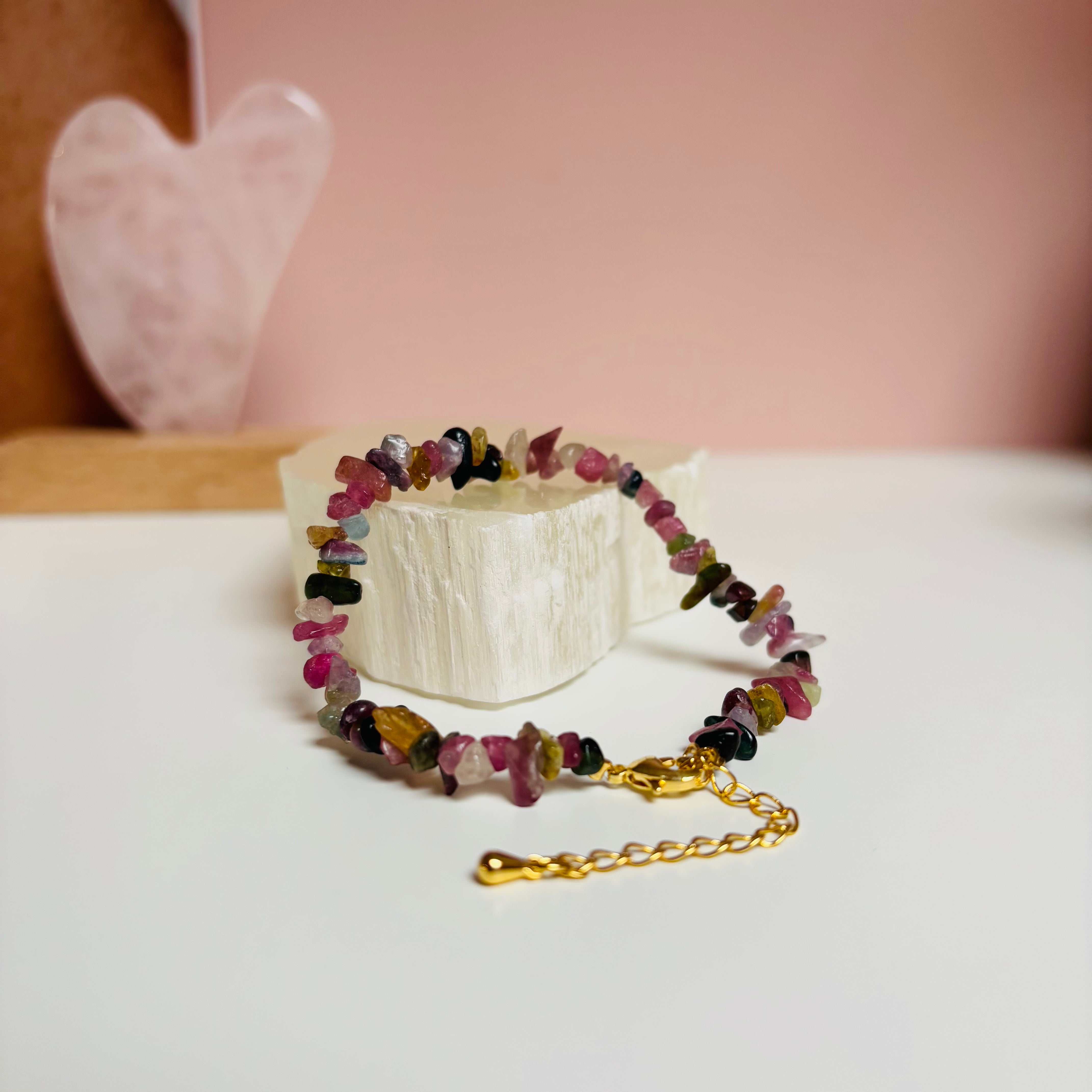 Natural Tourmaline Split Bracelet for Women - Healing Crystal Energy Jewelry for Meditation, Yoga & Spiritual Wellness