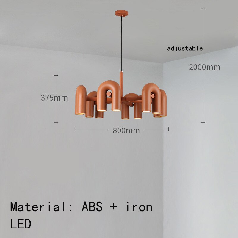 U-Shaped Chandelier - Modern Crystal Ceiling Light Fixture for Dining Room, Living Room & Bedroom | Elegant Lighting Decor for Home & Office Spaces