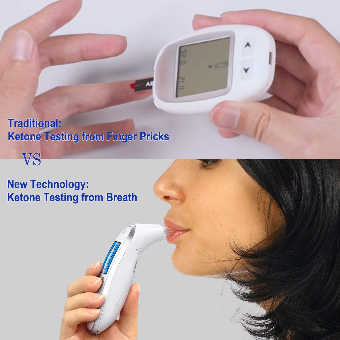 Portable Ketosis Breathalyzer - Advanced Ketone Breath Analyzer with 10 Disposable Mouthpieces for Ketosis Testing | Perfect for Keto Diet, Weight Loss & Fitness Tracking