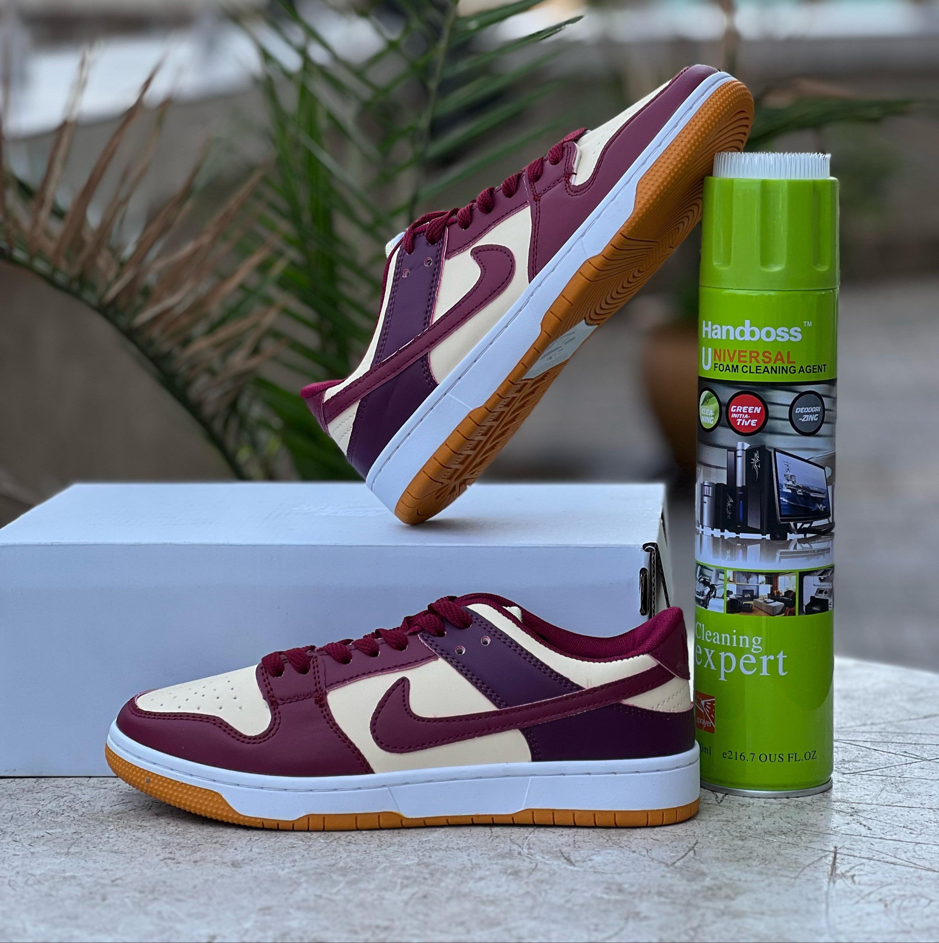 Nike Dunk Low Maroon & Cream Men's/Women's Casual Sneakers - Comfortable Retro Basketball Shoes for Streetwear, Skateboarding & Everyday Fashion