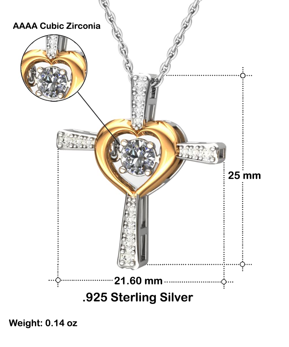 ZapBest Cross Dancing Necklace for Mom - Elegant Birthday Gift from Son or Daughter - Perfect for Mother's Day, Christmas & Special Occasions