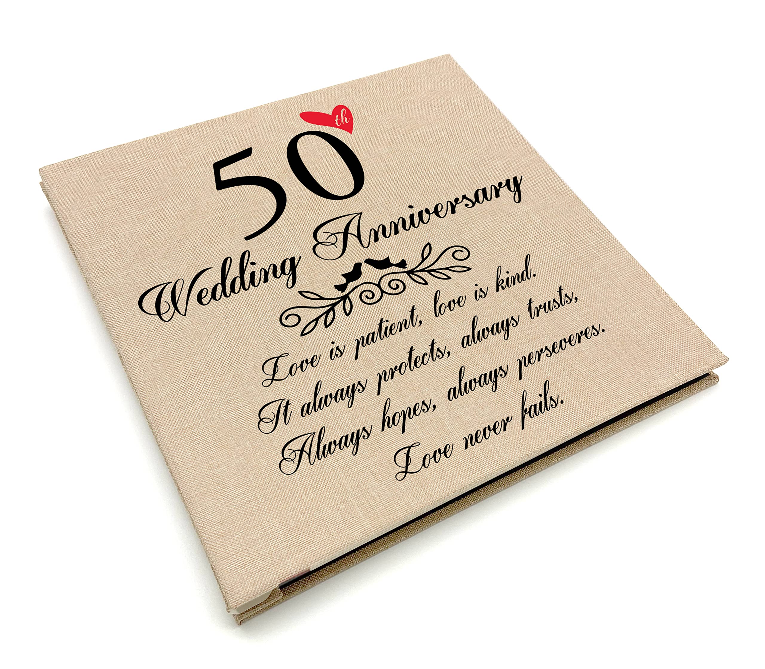 50th Wedding Anniversary Photo Album - Love Never Fails Golden Anniversary Gift for Parents | Memorable Keepsake Scrapbook for Mom & Dad's 50 Years Together | Perfect for Anniversary Parties, Family Reunions & Home Decor