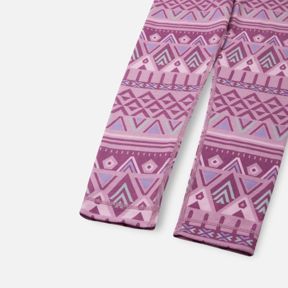Reima Taitoa Girls Thermal Underwear Set - Grey & Pink Winter Base Layer for Cold Weather - Perfect for Skiing, Snowboarding & Outdoor Activities