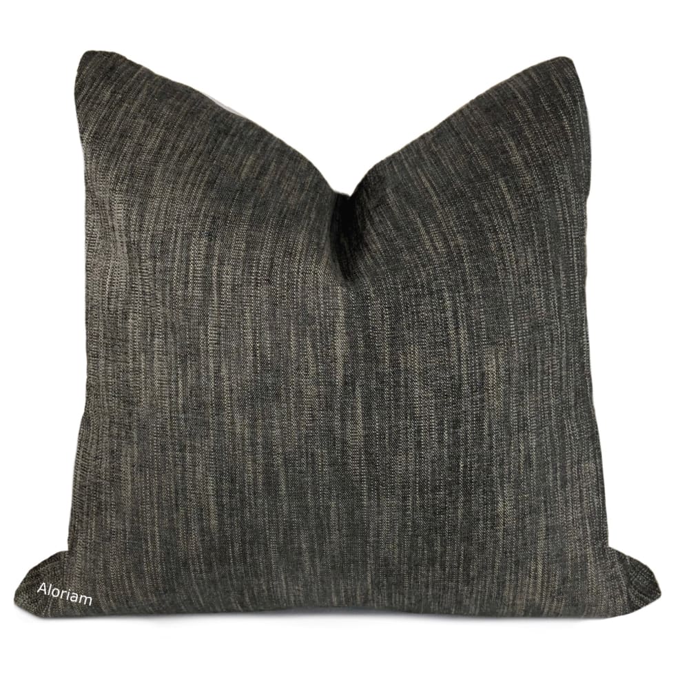 Presley Charcoal Gray Black Beige Tweed Pillow Cover - Elegant Decorative Throw Pillow Case for Sofa, Bed, Couch & Home Decor