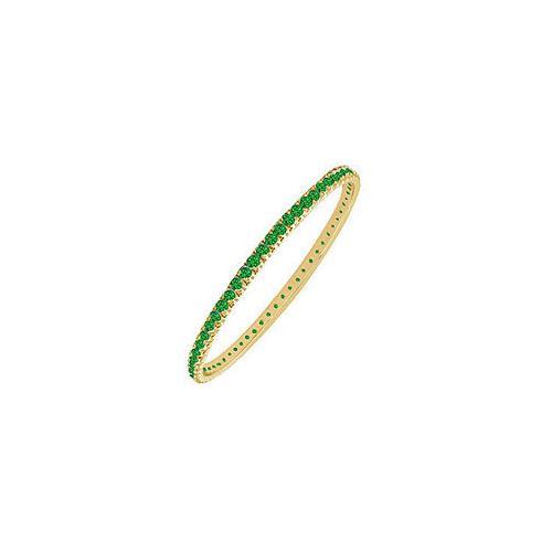 14K Yellow Gold Emerald Eternity Bangle Bracelet - 3.00 CT TGW Genuine Emerald Jewelry for Women, Perfect for Weddings, Anniversaries & Special Occasions