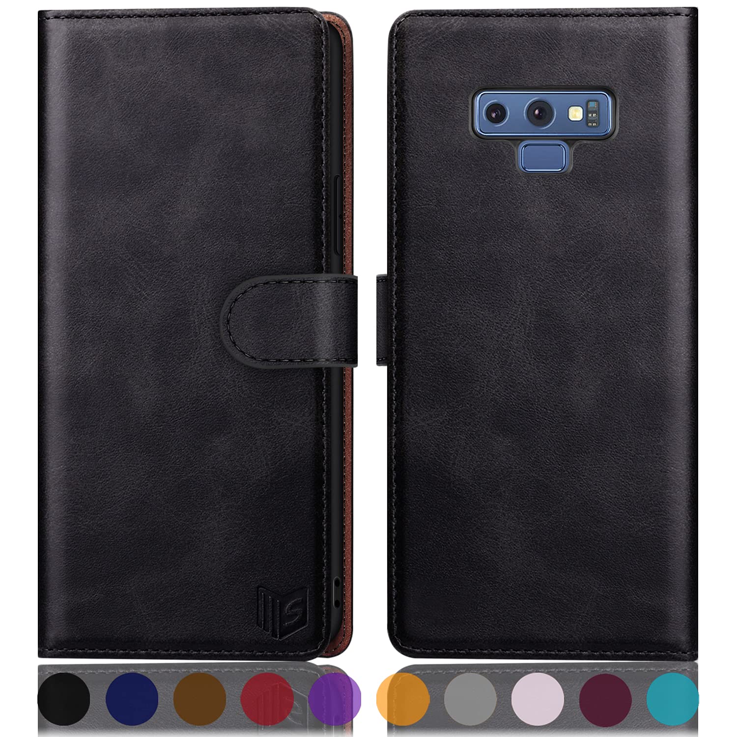 SUANPOT RFID Blocking Leather Wallet Case for Samsung Galaxy Note 9 6.4