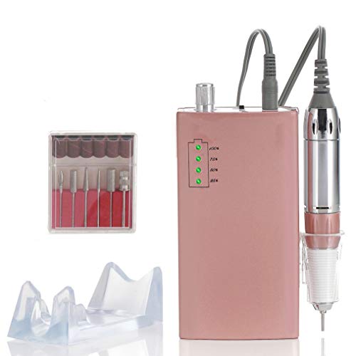 Miss Sweet Portable & Rechargeable Electric Nail Drill Machine - Professional Nail File Kit for Acrylic Nails, Gel Polish & Manicures (Rose Gold) | Perfect for Home Salon, Nail Art & DIY Beauty Care