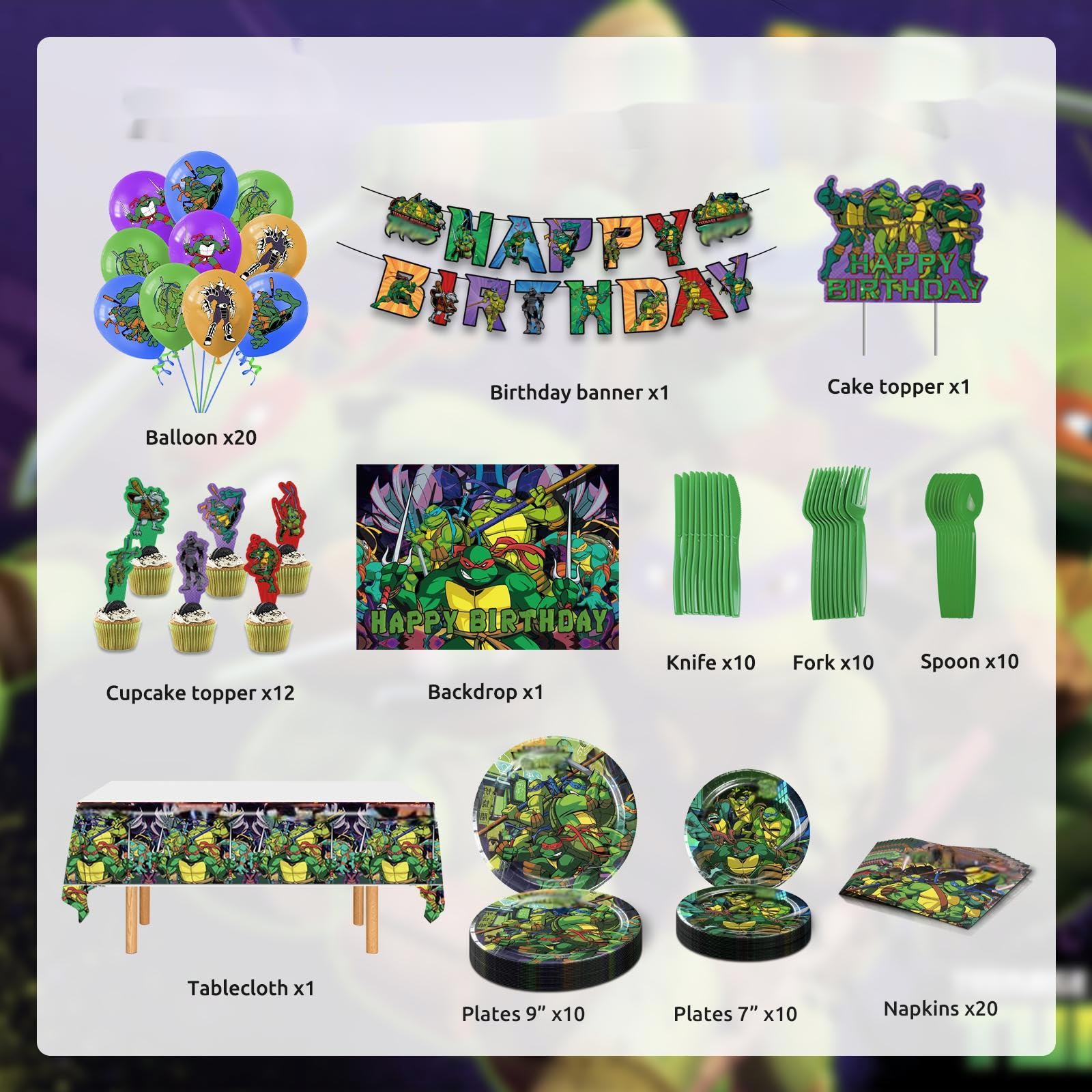 Birthday Party Decorations & Supplies Set - Banners, Balloons, Cake & Cupcake Decorations, Napkins, Tablecloths, Forks, Spoons, Plates - Perfect for Kids & Adult Birthday Celebrations, Baby Showers & Special Events