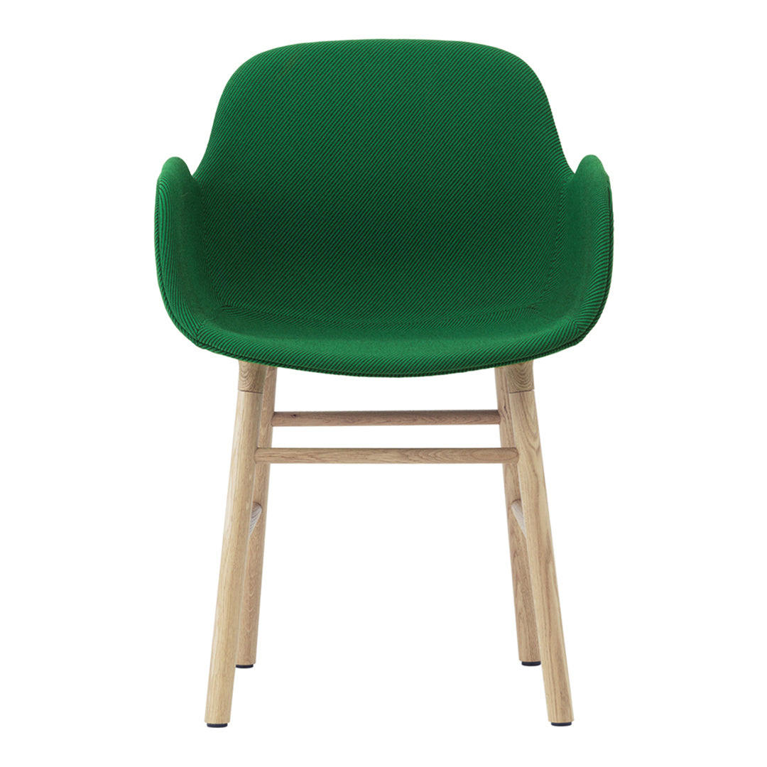 Modern Upholstered Form Armchair with Wooden Legs - Perfect for Living Room, Office, or Lounge Decor
