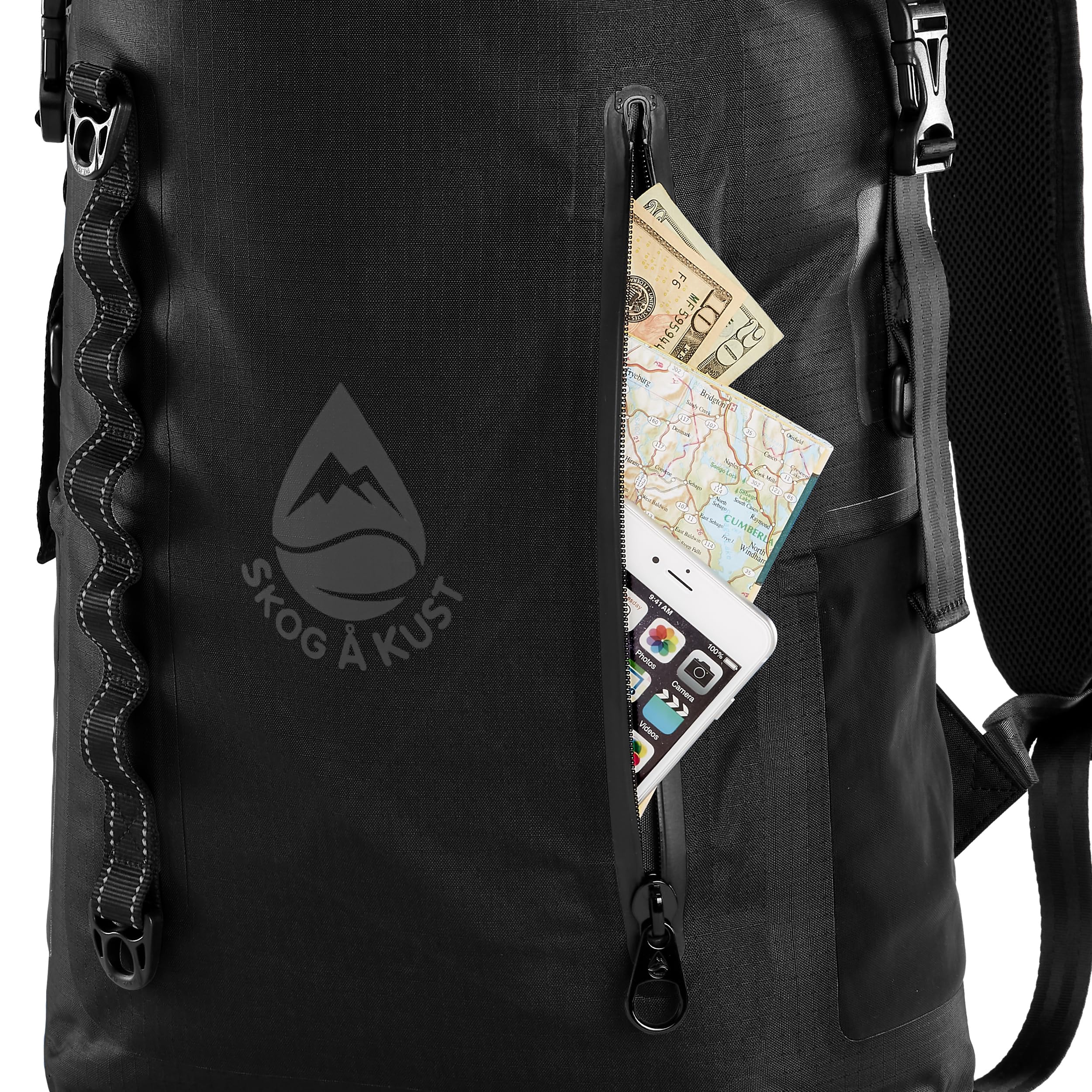Waterproof Floating Backpack with Airtight Zipper Pocket - Lightweight Dry Bag for Kayaking, Boating & Beach | Skog Å Kust BackSåk Pro Outdoor Gear