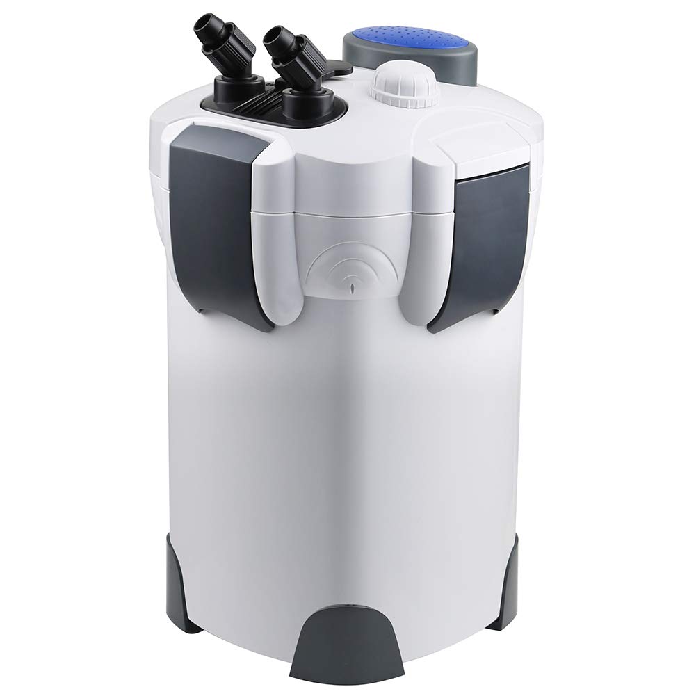 Polar Aurora 4-Stage Canister Filter for Aquariums – 525 GPH High Flow Rate with Filter Media – Ideal for Freshwater & Saltwater Fish Tanks, Reef Tanks, and Aquatic Plant Setups