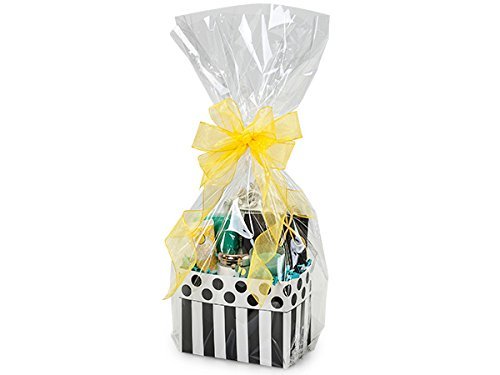 100 Pack 14x24 Inch Clear Cellophane Gift Bags for Baskets, Toys, Mugs & Wine Bottles | Premium BOPP Cello Bags for Gift Wrapping & Party Favors | Great for Weddings, Birthdays & Holiday Packaging
