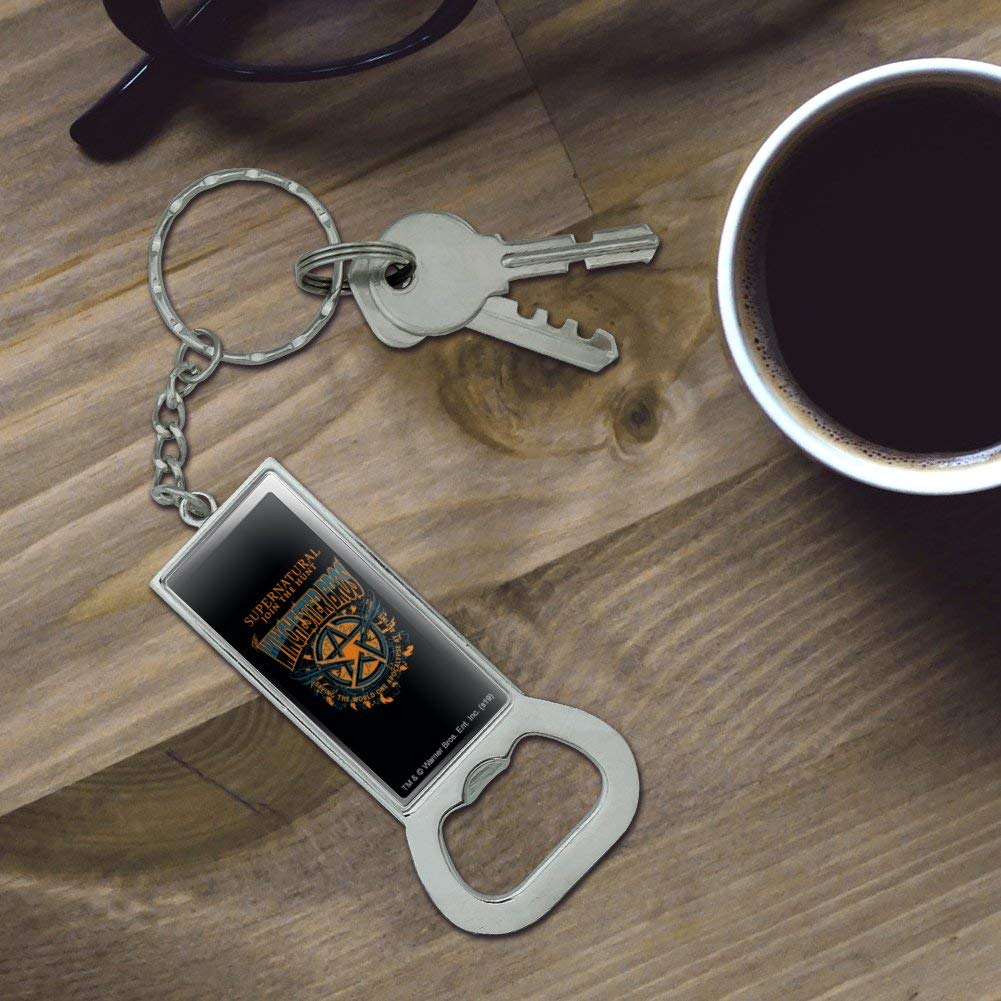 Supernatural The Bros Keychain - Chrome Plated Metal Bottle Opener with Keyring - Perfect for Fans, Collectors & Everyday Use at Home, Parties & Travel