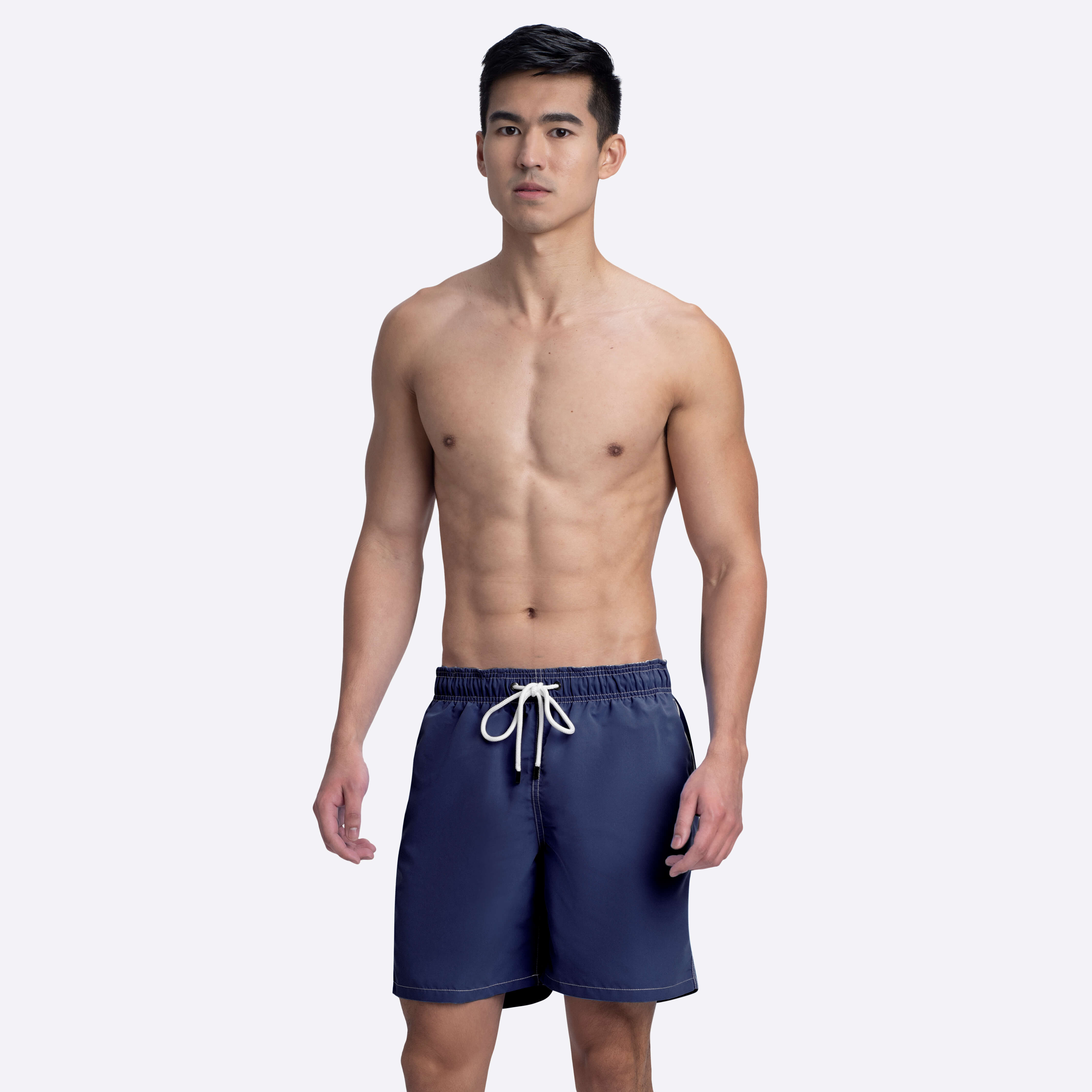 CLYDE Men's Solid Color Swim Trunks - Quick Dry, Comfortable Beach Shorts for Swimming, Surfing & Summer Vacations