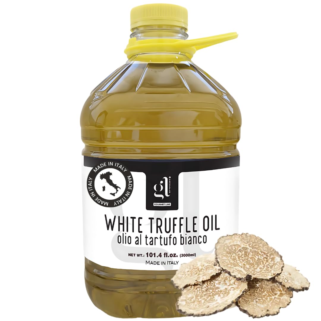 Premium White Truffle Oil 3 Liters (97 fl.oz) - Non-GMO, Italian-Made Gourmet Truffle Oil for Restaurants & Catering | Perfect for Pasta, Risotto & Gourmet Dishes
