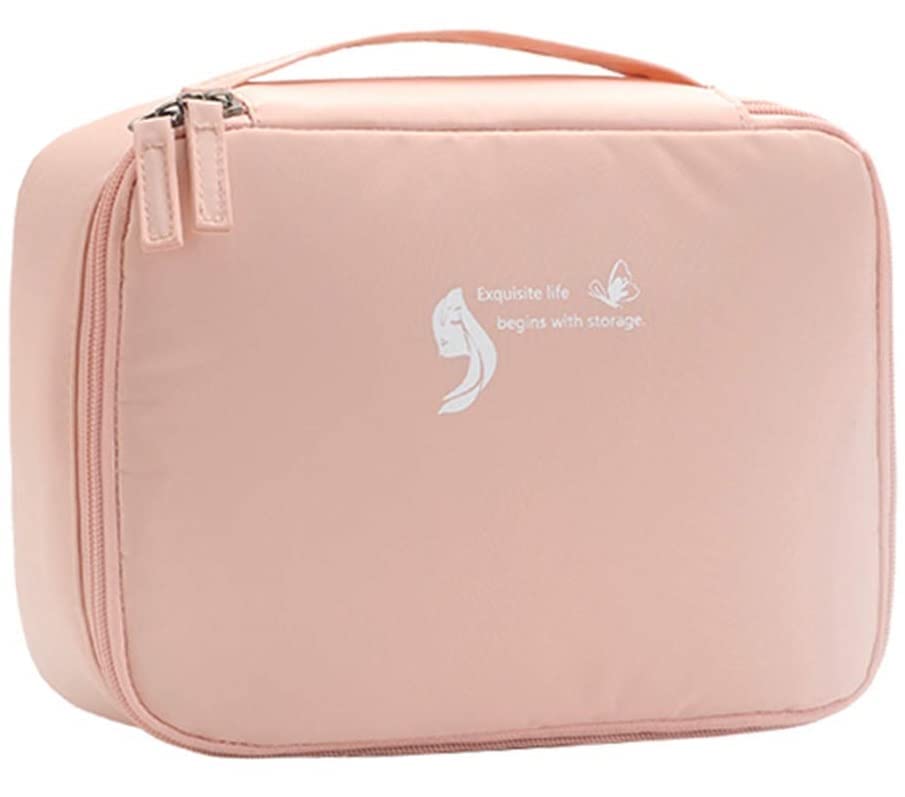 Dherik Tradworld 17cm Solid Cosmetic Pouch Organizer Bag with Dividers - Waterproof Makeup Travel Case for Women, Perfect for Home, Office & Vacation Essentials Storage