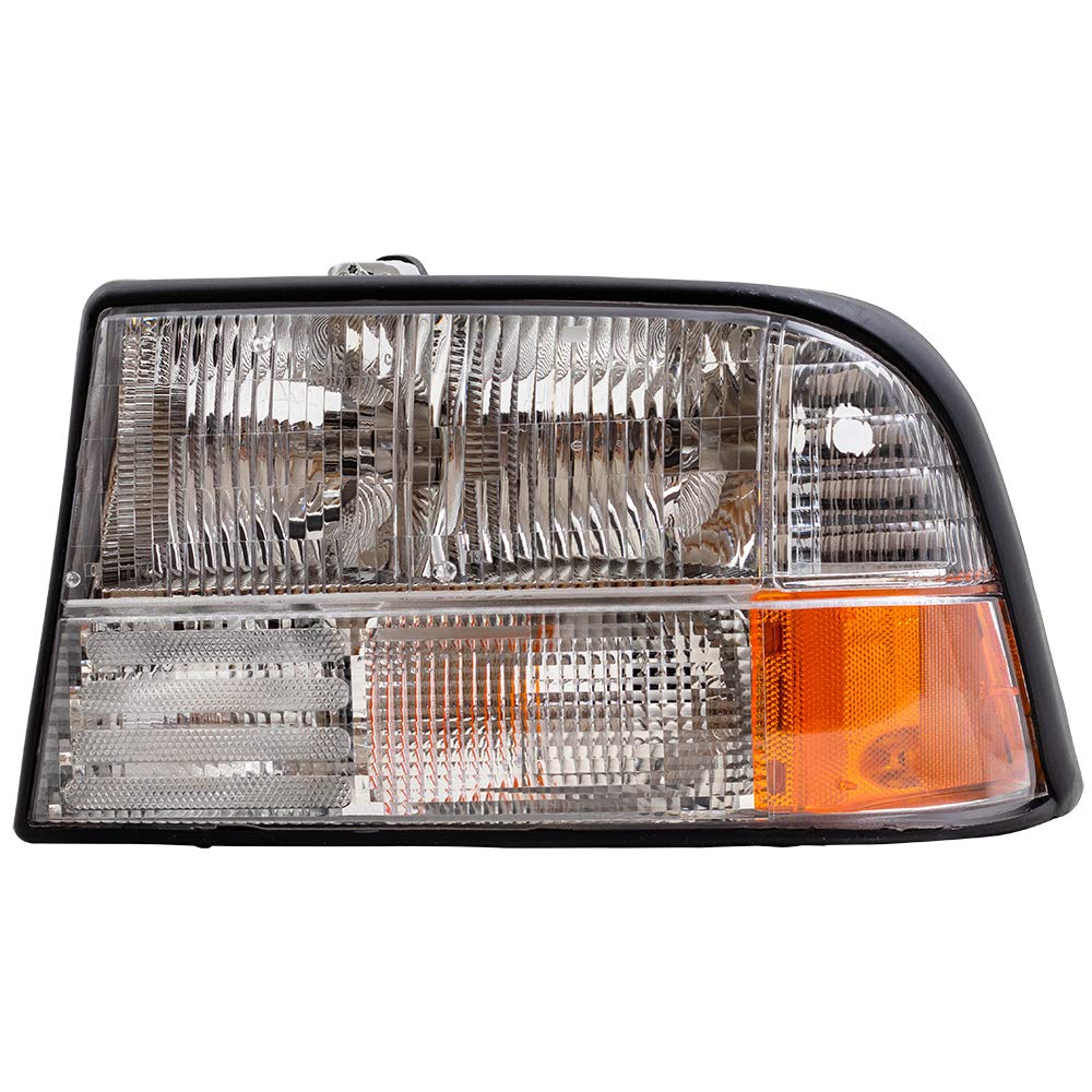 Brock Replacement Headlight Assembly Set - Driver & Passenger Side Compatible with 1998-2004 GMC Sonoma Pickup Truck | Durable LED Headlights for Night Driving & Off-Road Use
