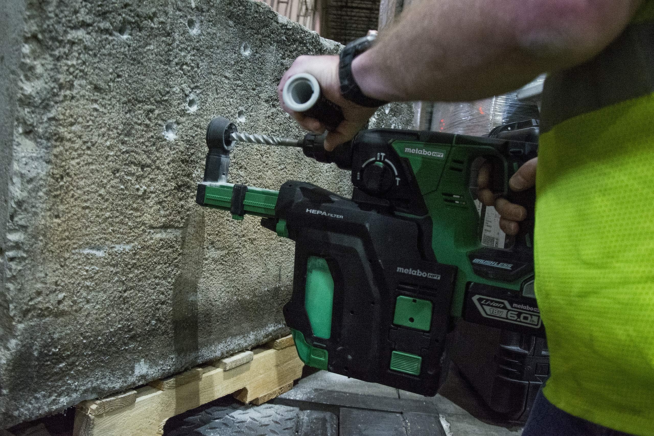 Metabo HPT Dust Extraction Attachment for DH18DBLP4 Cordless Rotary Hammer - 402976M | Perfect for Clean and Efficient Concrete Drilling in Construction & DIY Projects